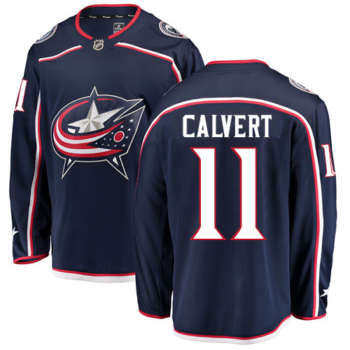 Herren Columbus Blue Jackets Eishockey Trikot Matt Calvert #11 Breakaway Navy Blau Fanatics Branded Heim